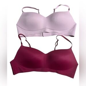 EBY One Piece Contour Bra Size XL 2 Contour Bras T-Shirt wireless Bra Pink Red